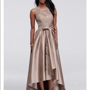 Lace Sequin Dress with Mikado Skirt